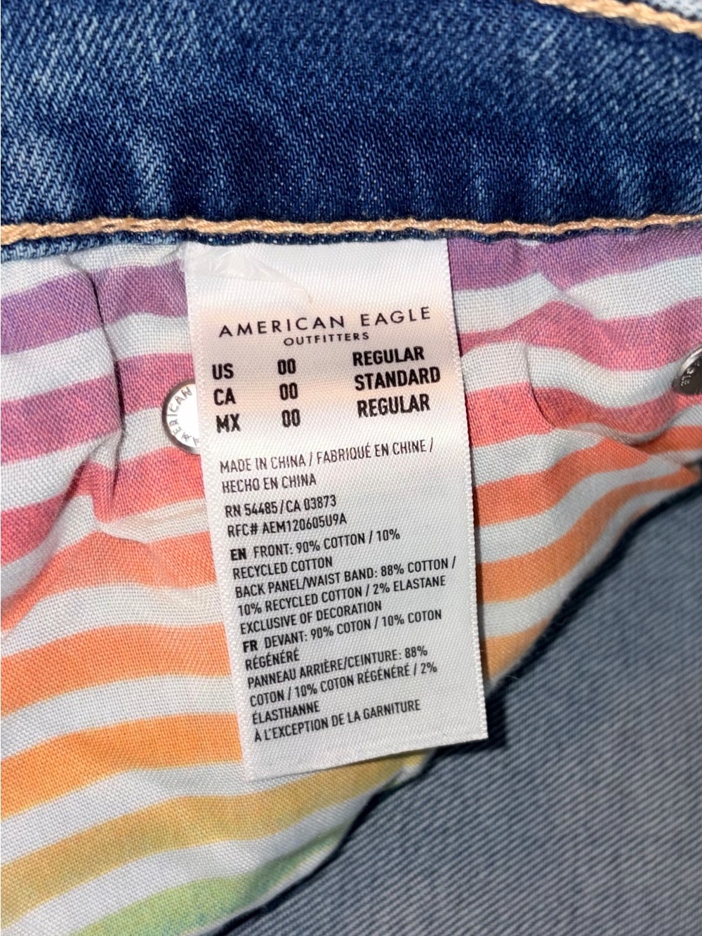 American Eagle PRIDE Low Rise Baggy Flare Jeans sz 00 NWT! ๐ - Picture 7 of 12